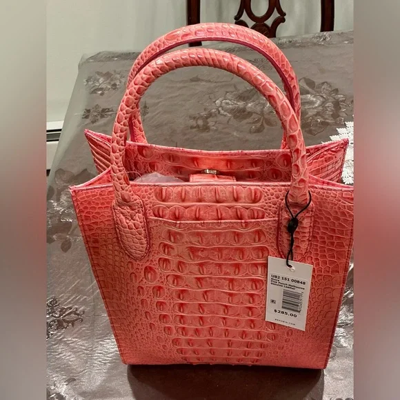 Brahmin tote bag purse handbag MOIRA PINK PUNCH Melbourne genuine leather - Picture 2 of 6
